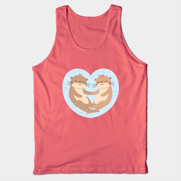 Cute Otters In Love Tank Top by rustydoodle